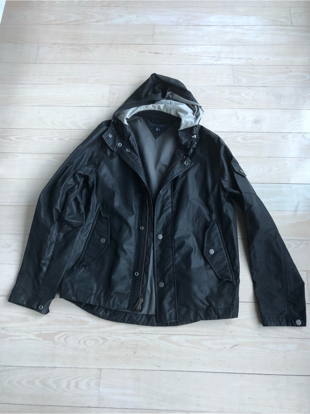 Tommy Hilfiger Men's Black Hooded Jacket Full Zip Size M